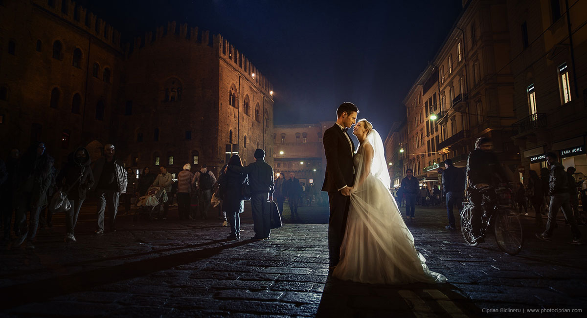 Brautpaar Fotos in einen After Wedding Shooting in Bologna, Italien