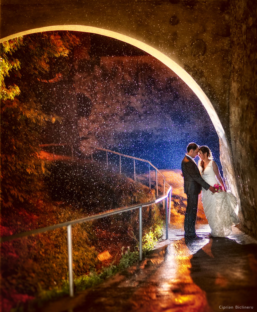 Wedding in the rain