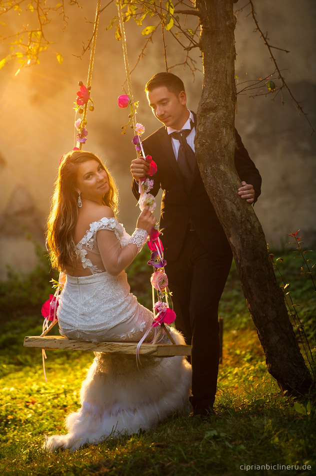 After wedding shooting in the old city of Schäßburg